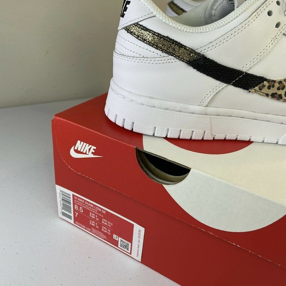 Nike Dunk Low SE Primal White Animal Print Womens 8.5/Mens 7 DD7099-100 - Picture 4 of 5